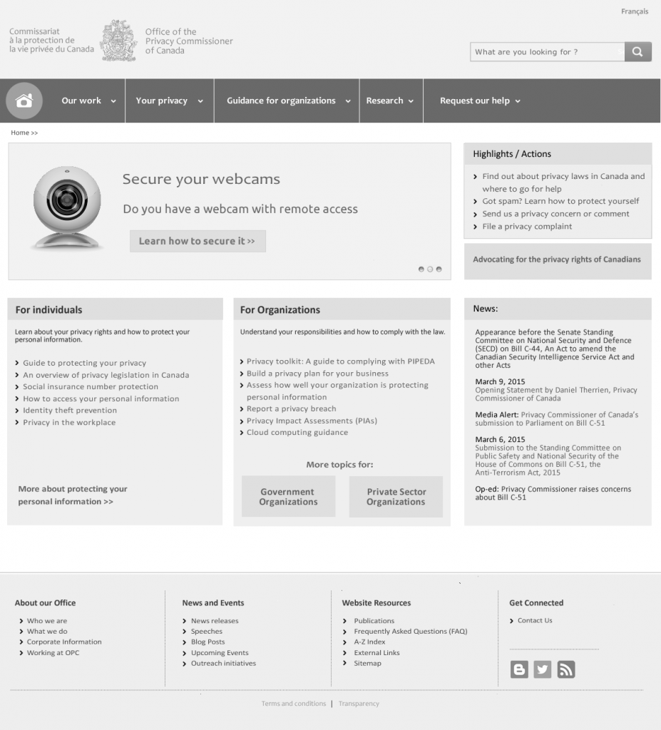 OPC homepage wireframe (GrayScale) - Version 2